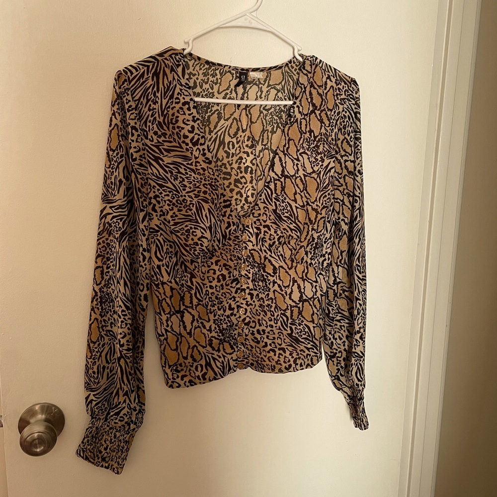 Animal print blouse!